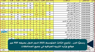 رسميًا الآن.. نتائج الثالث المتوسط 2025 الدور الأول بصيغة PDF عبر موقع وزارة التربية العراقية في جميع المحافظات